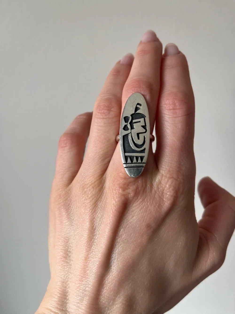 Sterling Silver Native American Hopi Ring Size 6-6.25 Signed Stamped - Picture 1 of 5
